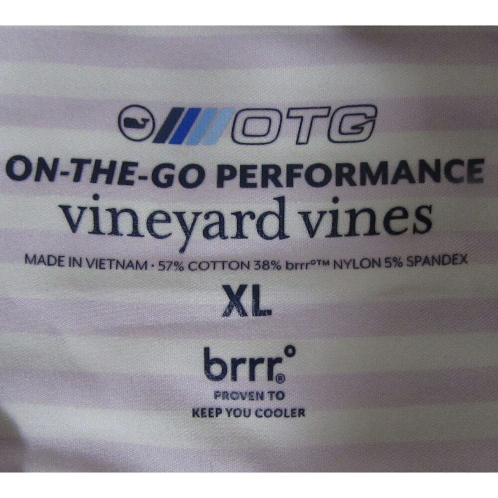 Vineyard Vines Men's size XL dress shirt button down purple, white performance